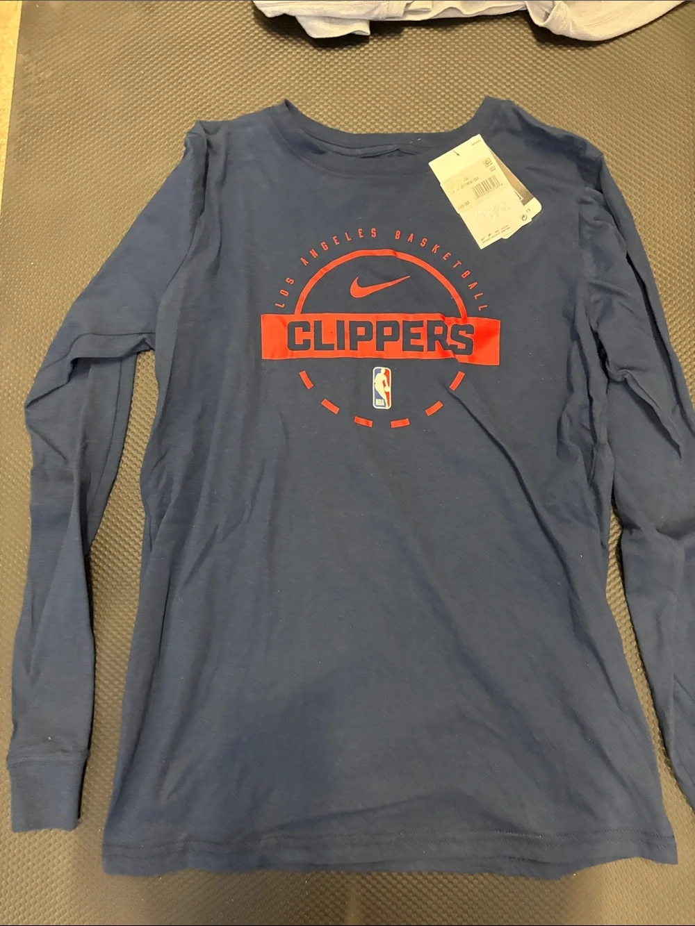 Nike Kids Long-Sleeve Clippers Tee in Navy and Red